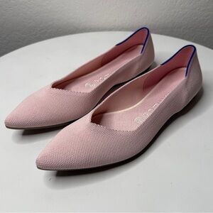 Rothys The Point Light Pink Washable Recycled Knit Slip On Flats Size 8.5